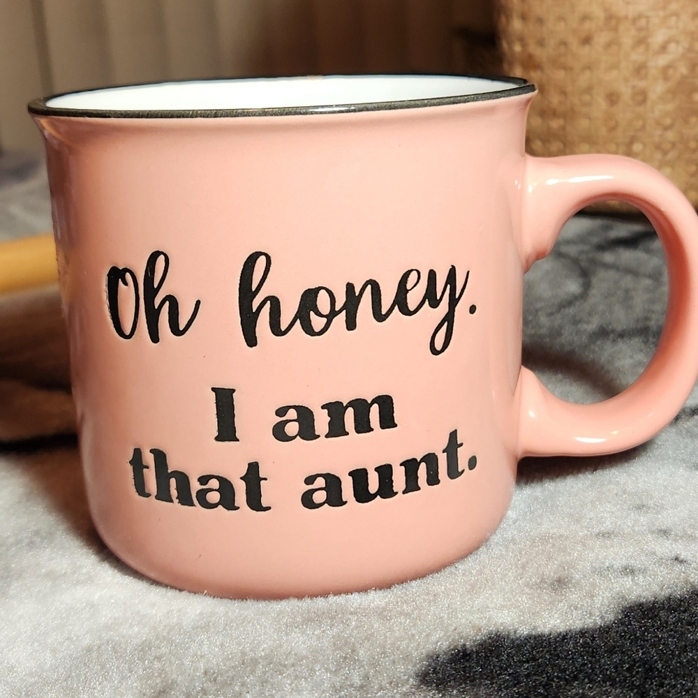 Pink Ceramic Coffee Mug with Quote